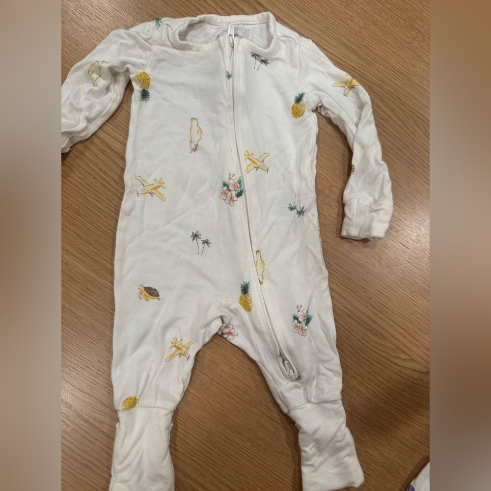 White Pineapple Print Kids One Piece